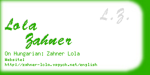 lola zahner business card